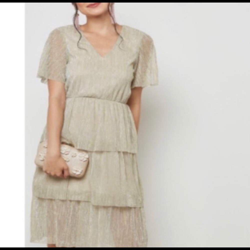 Gold midi dress